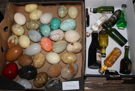 Miniature bottles & egg weights